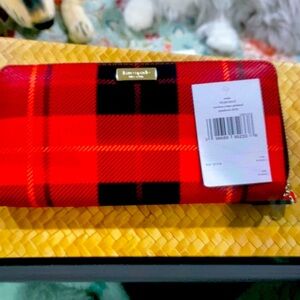 Kate spade plaid wallet NWT